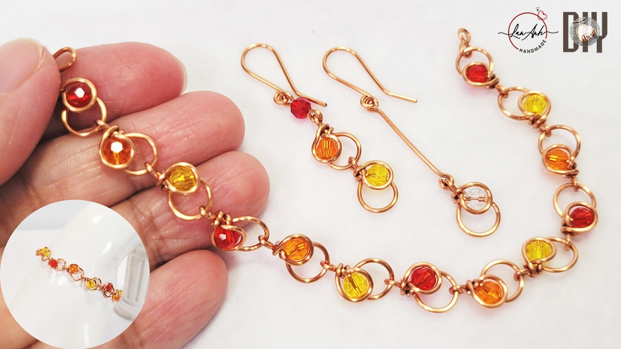 Jewelry making for beginners | Simple beaded chain link bracelet ...