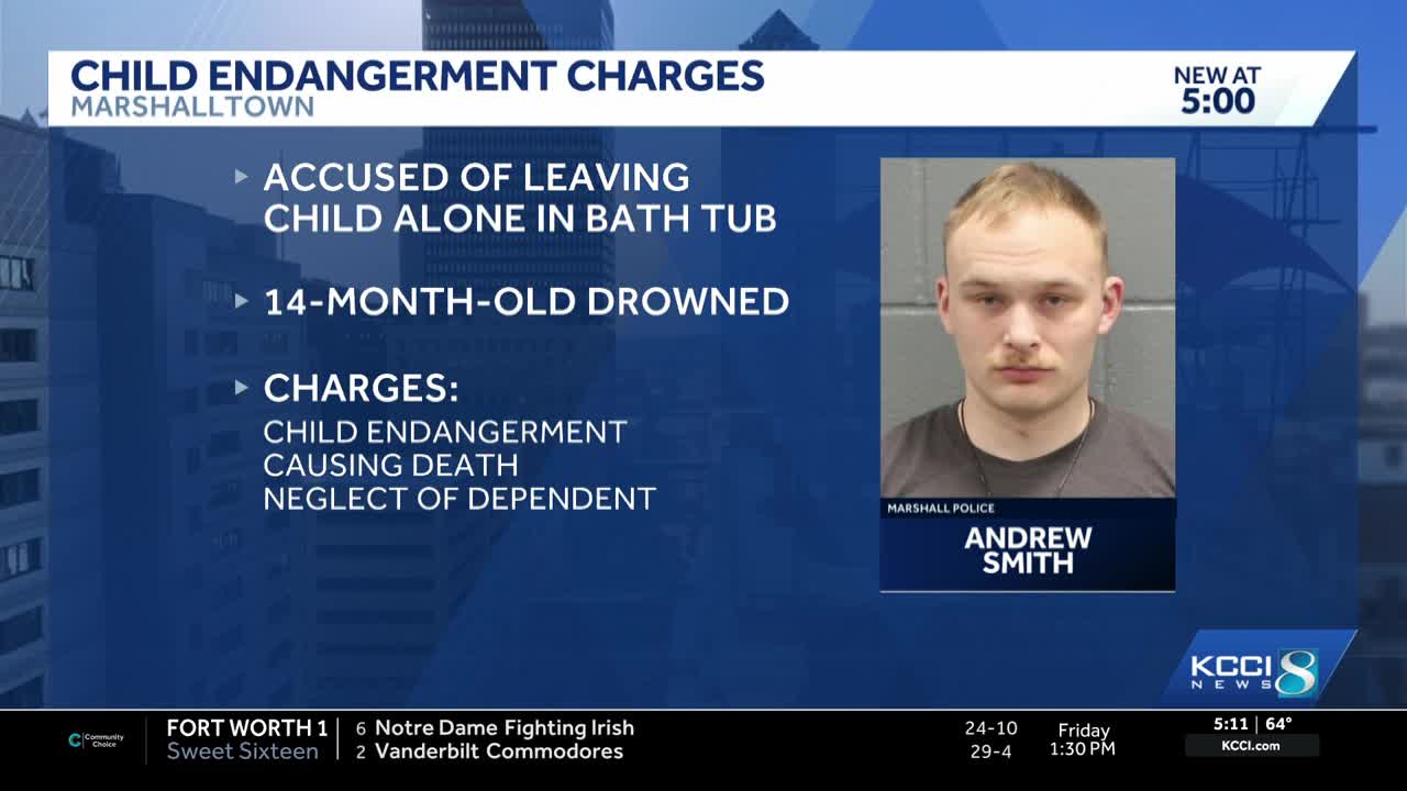 Marshalltown man charged after child's bathtub drowning