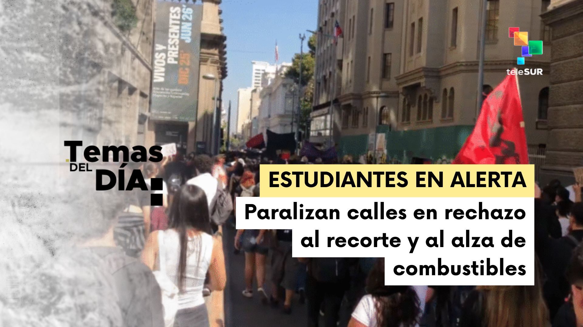 Estudiantes protestan contra recortes y alza de combustible