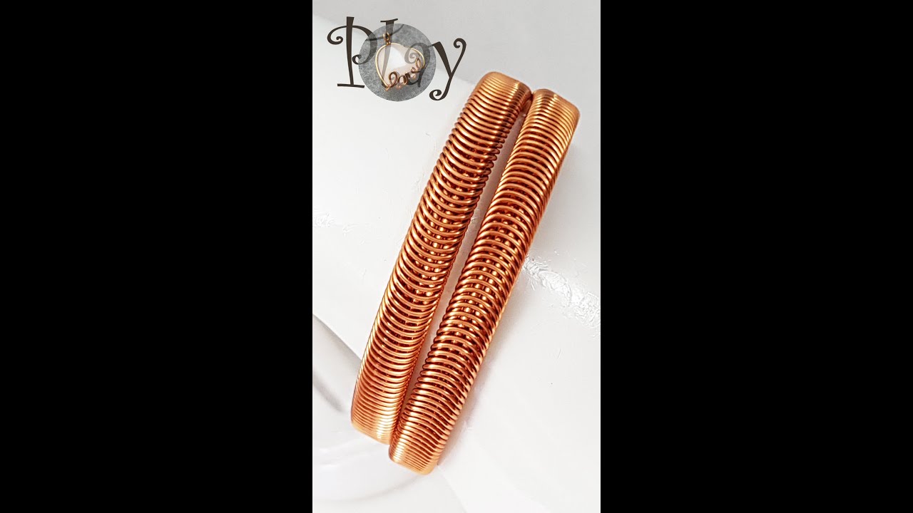 Play with wire | Coil spring bracelets | Thick bangles | Unisex ...