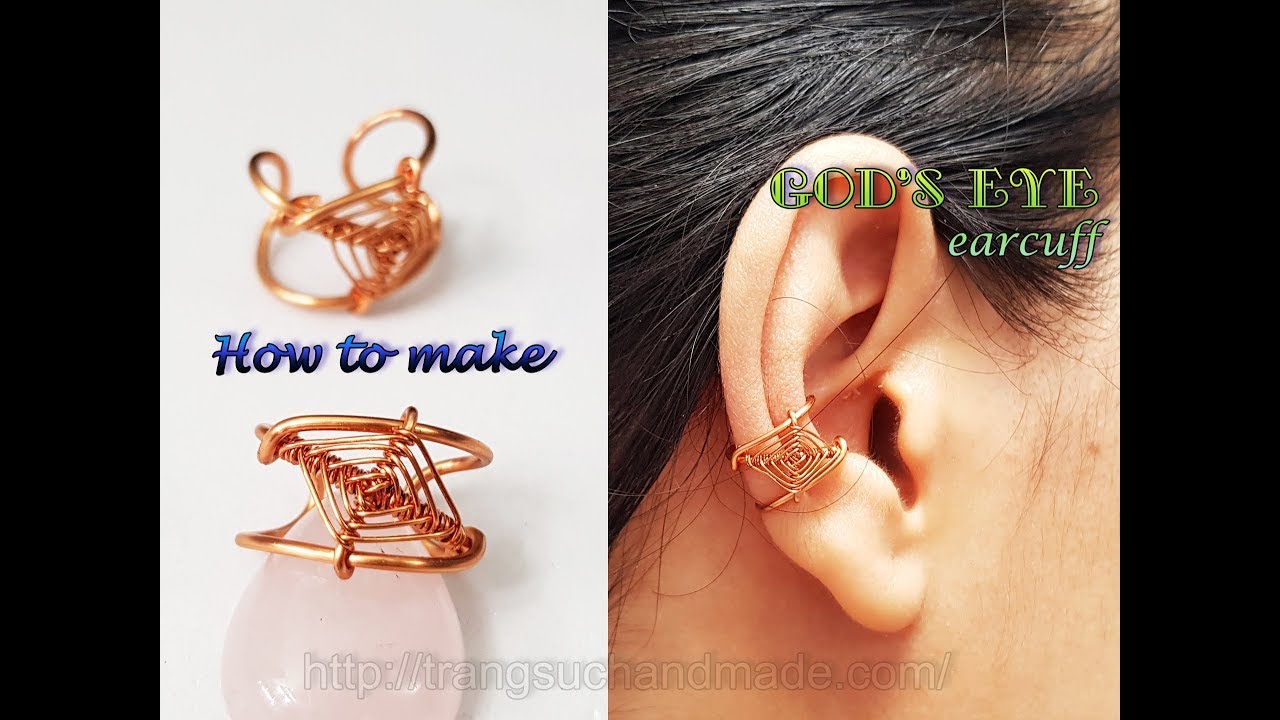 Ear cuff inspired God's eye craft - How to make handmade jewelry from ...