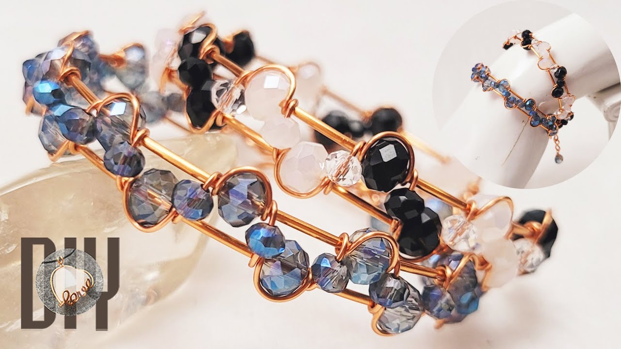 Making zigzag bracelet 🌊 waves bangle | crystal jewelry tutorial ...