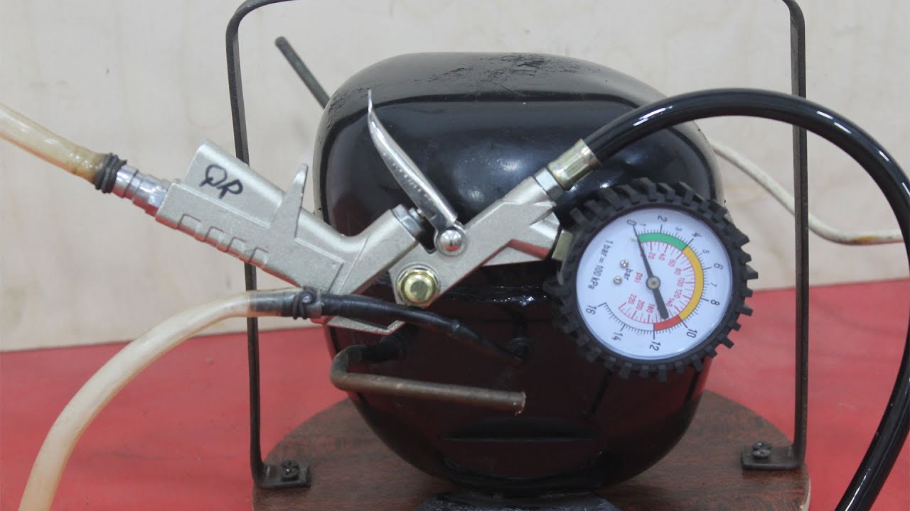 Making an air compressor from old fridge compressor