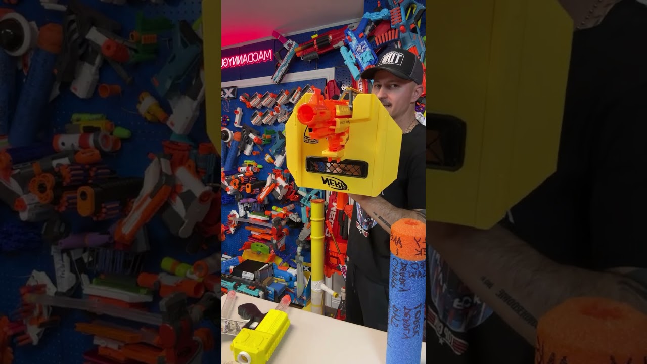 Nerf Stampede ECS rapid fire test! 25-dart drum emptied in seconds