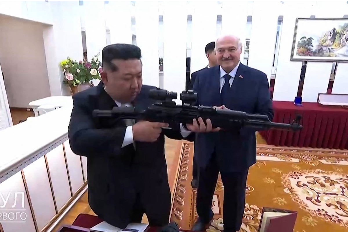North Korea’s Kim Jong Un gifted assault rifle by Belarusian president