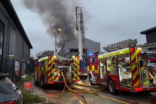 Pictures show Essex fire crews at scene of blaze near M25