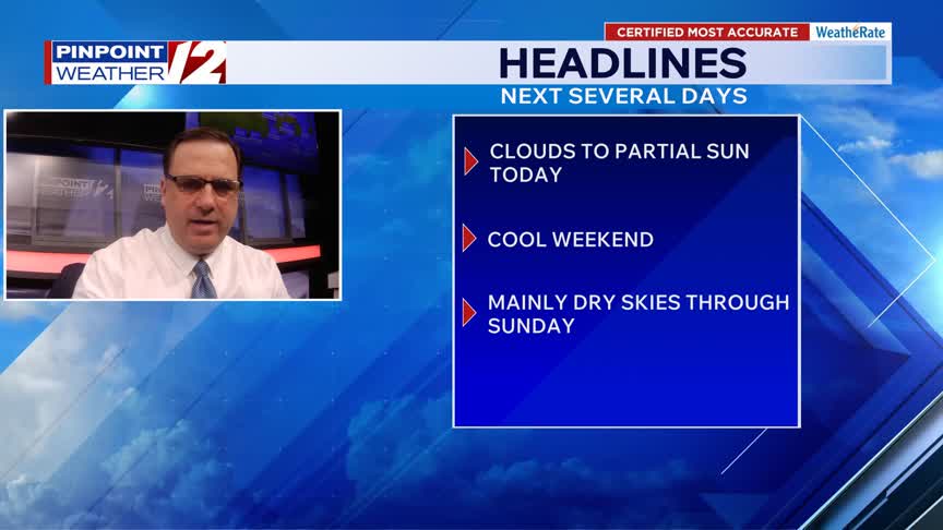 WPRI 12 weather now 3/27/26: Cooler today