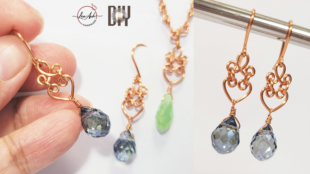 Small flower and heart jewelry | Cute and easy earrings making at home 1091