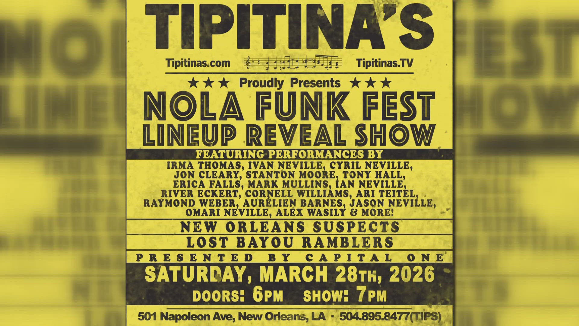 NOLA Funk Fest to unveil 2026 lineup at special reveal show at Tipitina’s