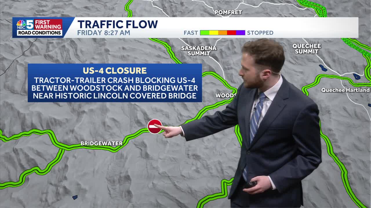 Route 4 closed in Woodstock due to tractor trailer rollover crash