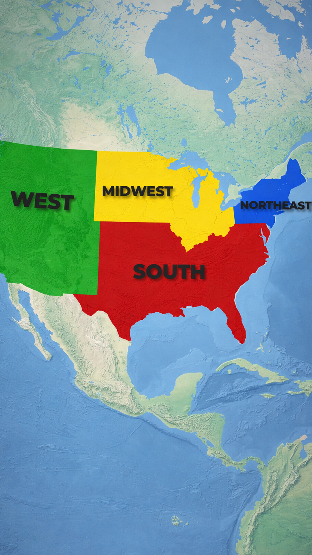 Which region would survive if America split apart?