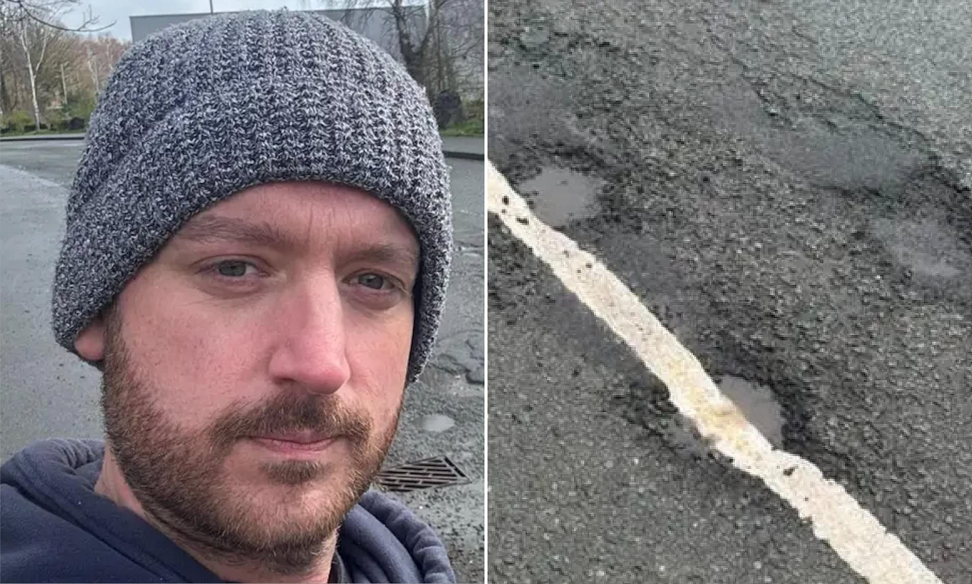 Drivers left baffled after cash-strapped council paints over potholes ...