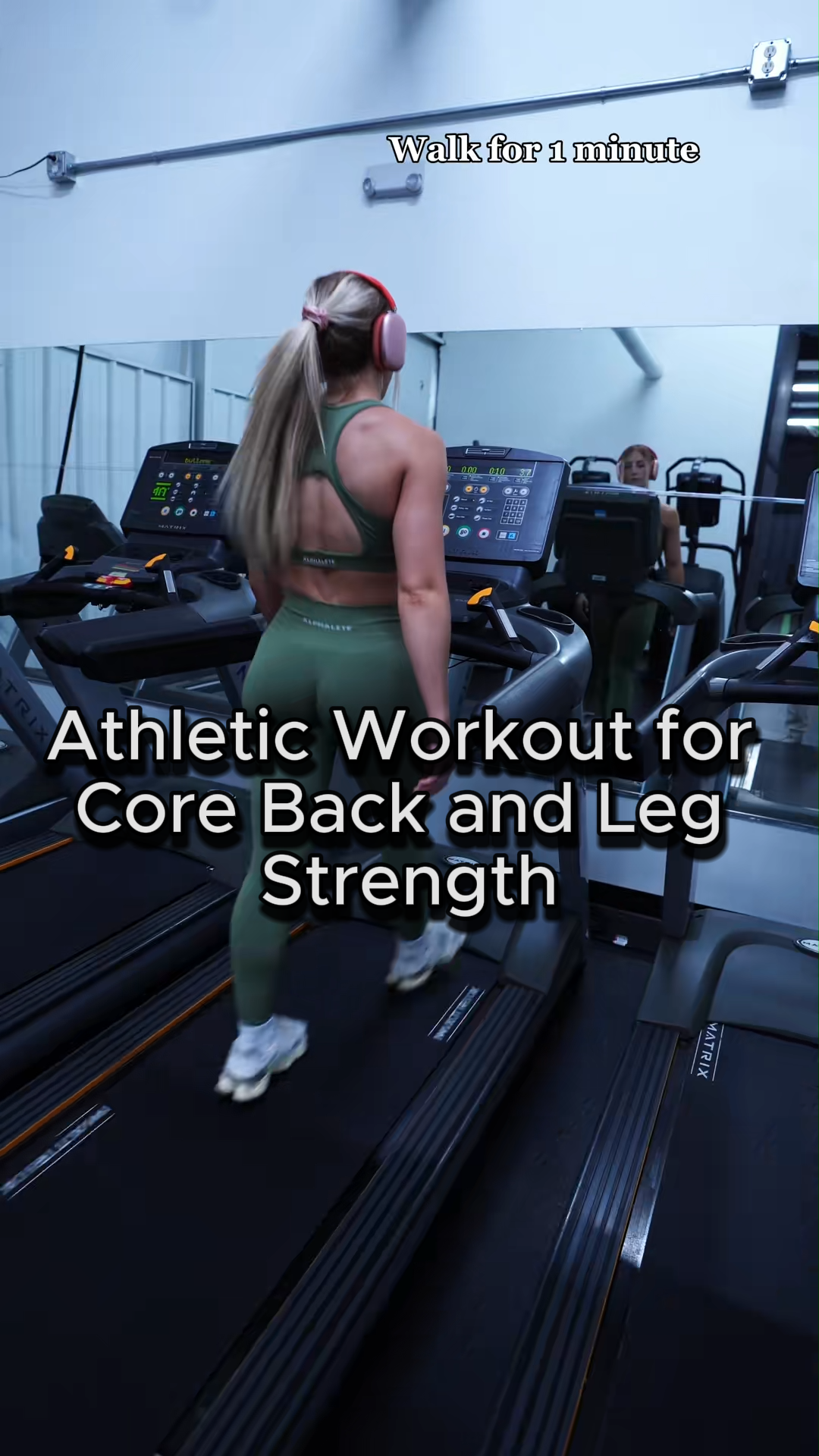 Athletic workout for core back and leg strength
