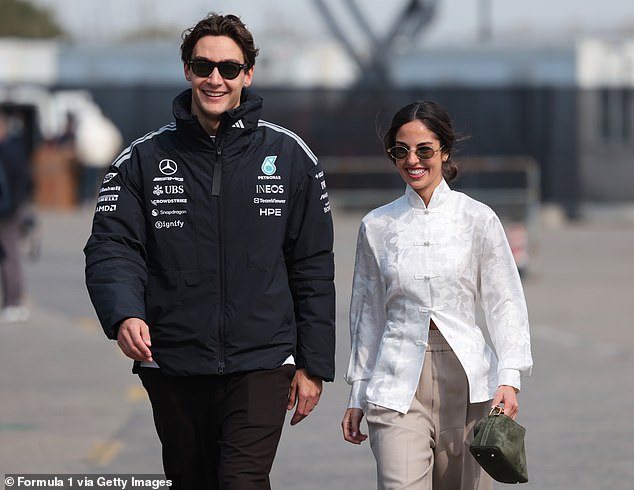 George Russell with girlfriend Carmen Montero Mundt at the Chinese GP this month