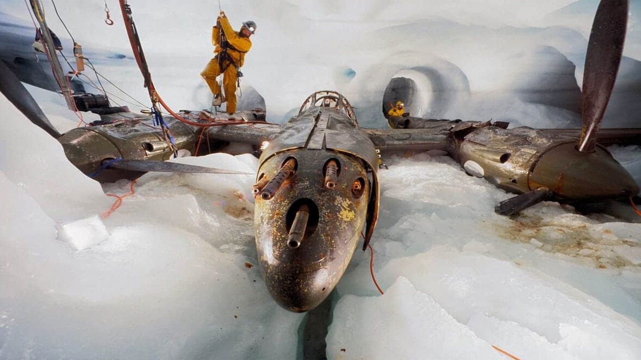 The lost squadron found frozen 264 feet beneath the ice