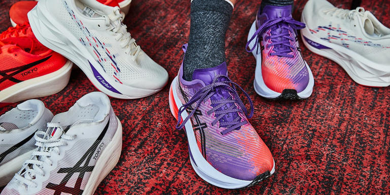 One of the bounciest shoes you can run in right now: the Asics Megablast