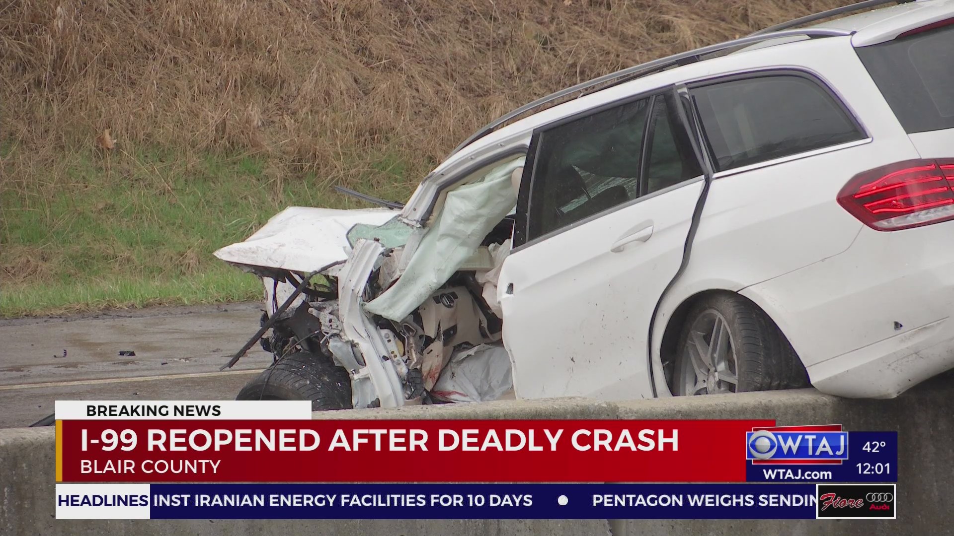 Deadly I-99 crash caused by wrong-way driver; road reopened