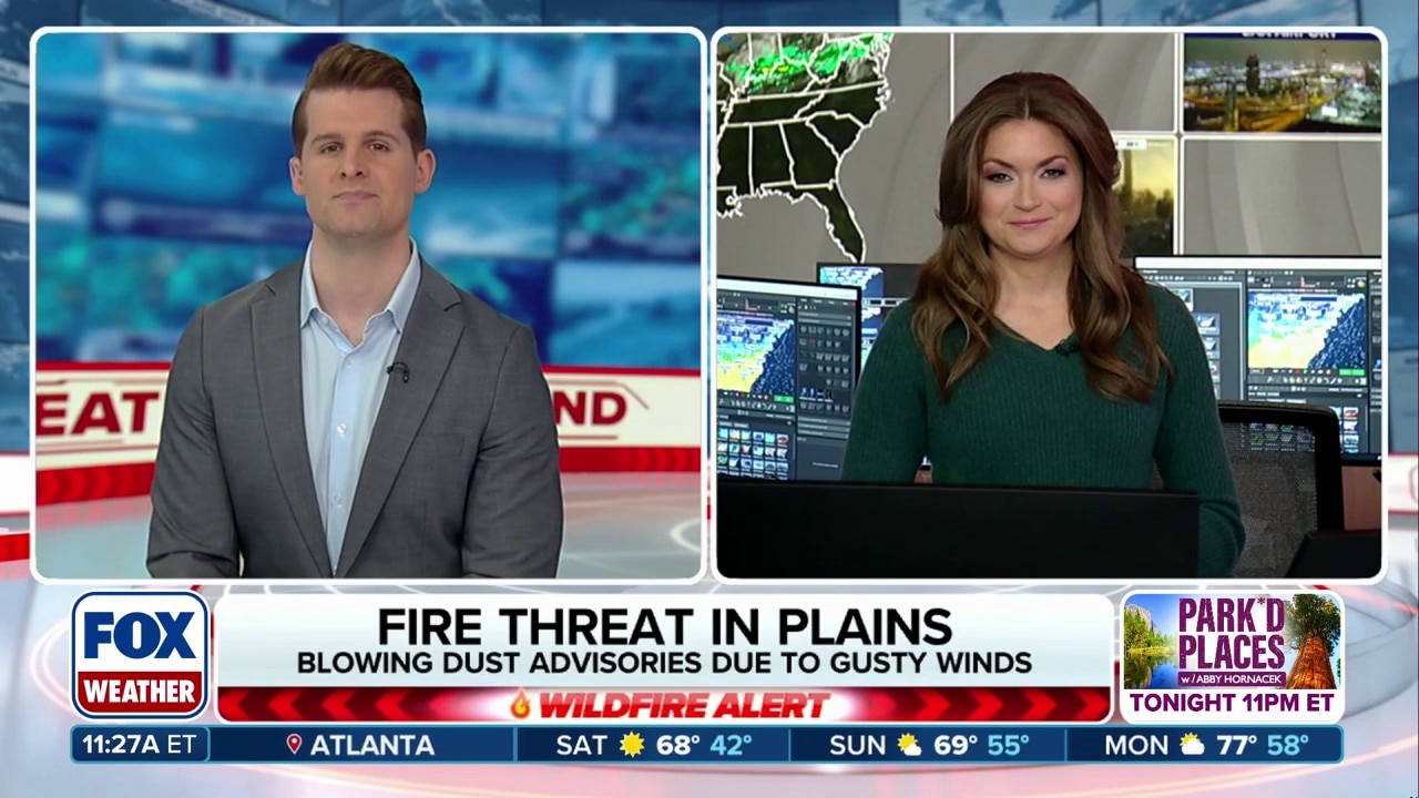 Strong winds and dry conditions pose fire threat in the Plains