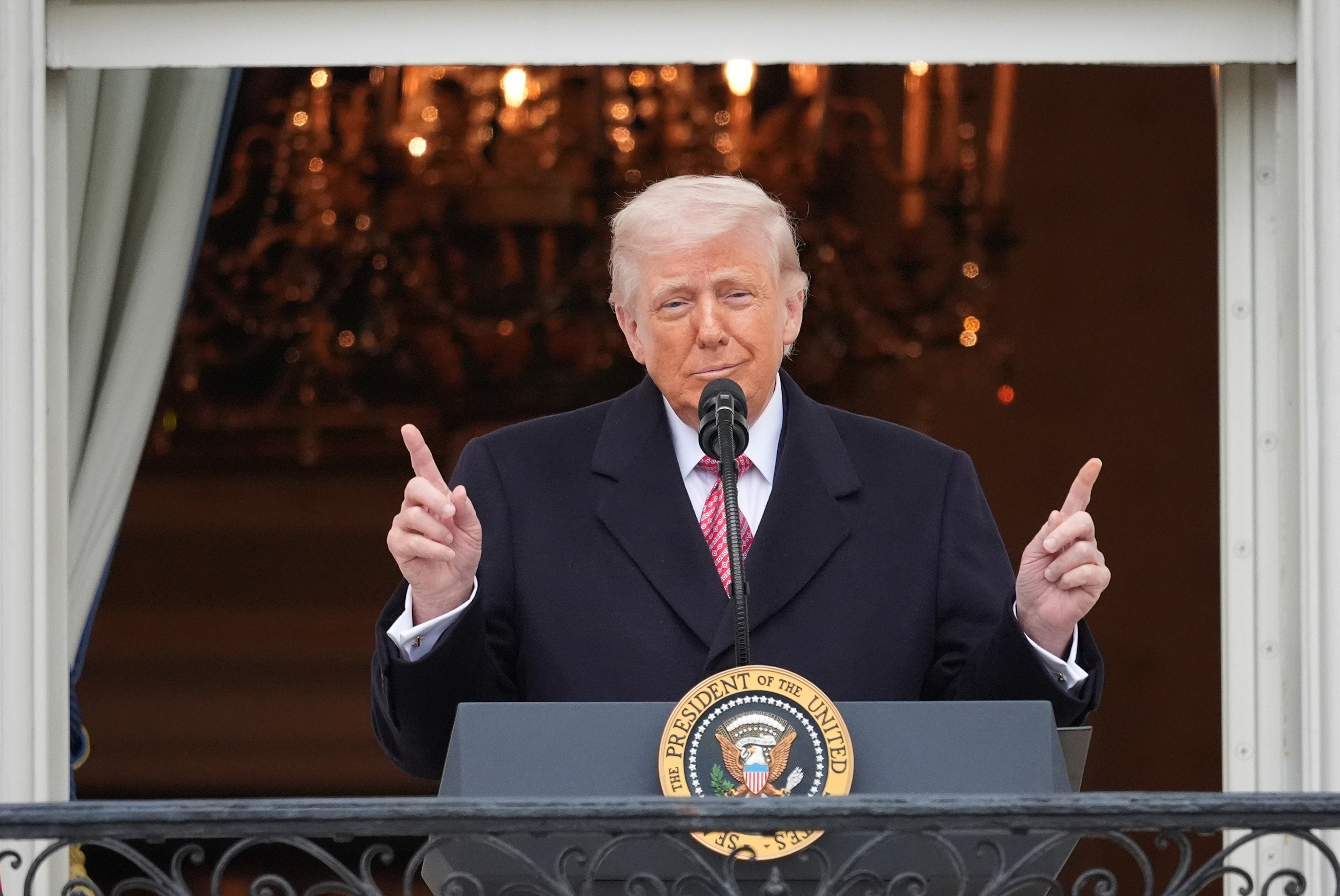 Alex Brandon/AP - PHOTO: President Donald Trump speaks during an event with farmers on the South Lawn of the White House, March 27, 2026, in Washington.
