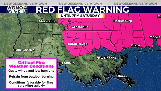 Red Flag Warning issued for Saturday