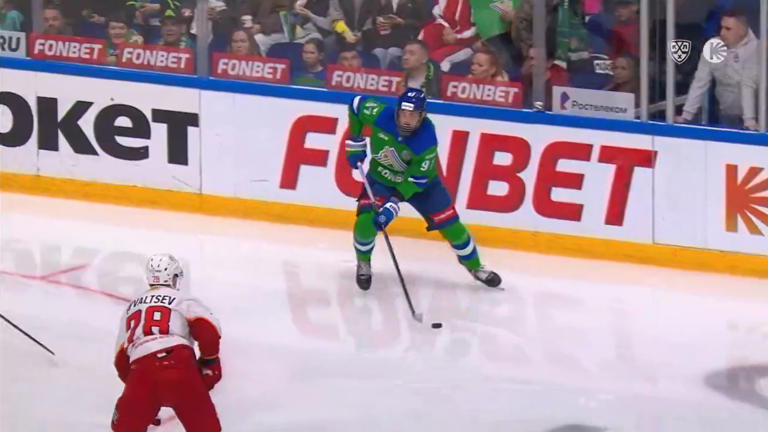 Alexander Zharovsky scores his first point of the season