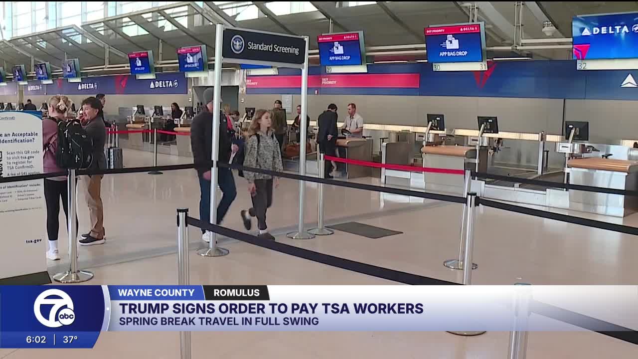 Detroit Metro travelers head to spring break as Trump signs TSA pay order
