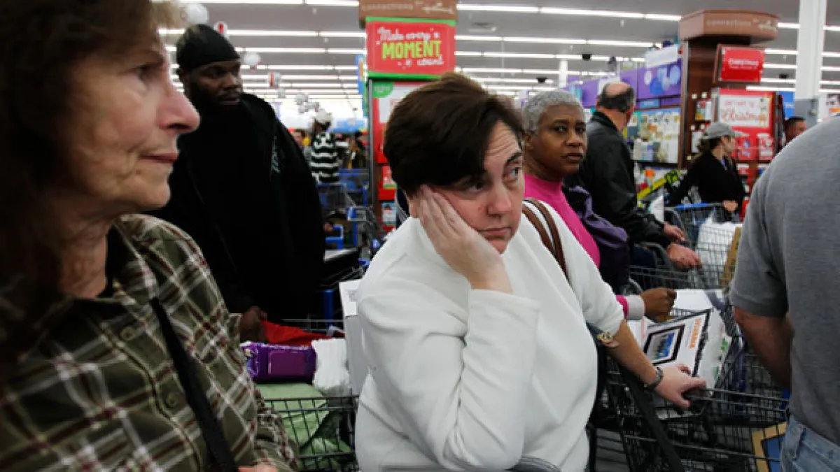 Consumer sentiment falls near record low
