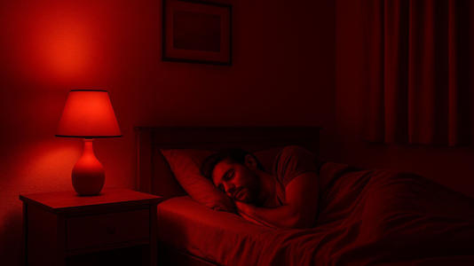 Luz roja para dormir | Para qué sirve y por qué la recomiendan para el descanso. Foto (IA)