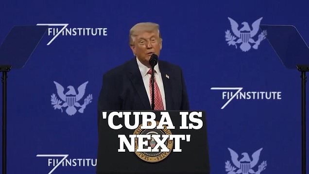 Trump says 'Cuba is next' in speech touting US military successes