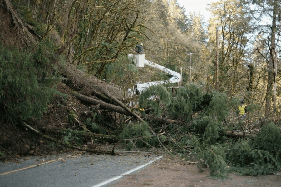 Cornell Road landslide cleanup will continue well into next week, PBOT says