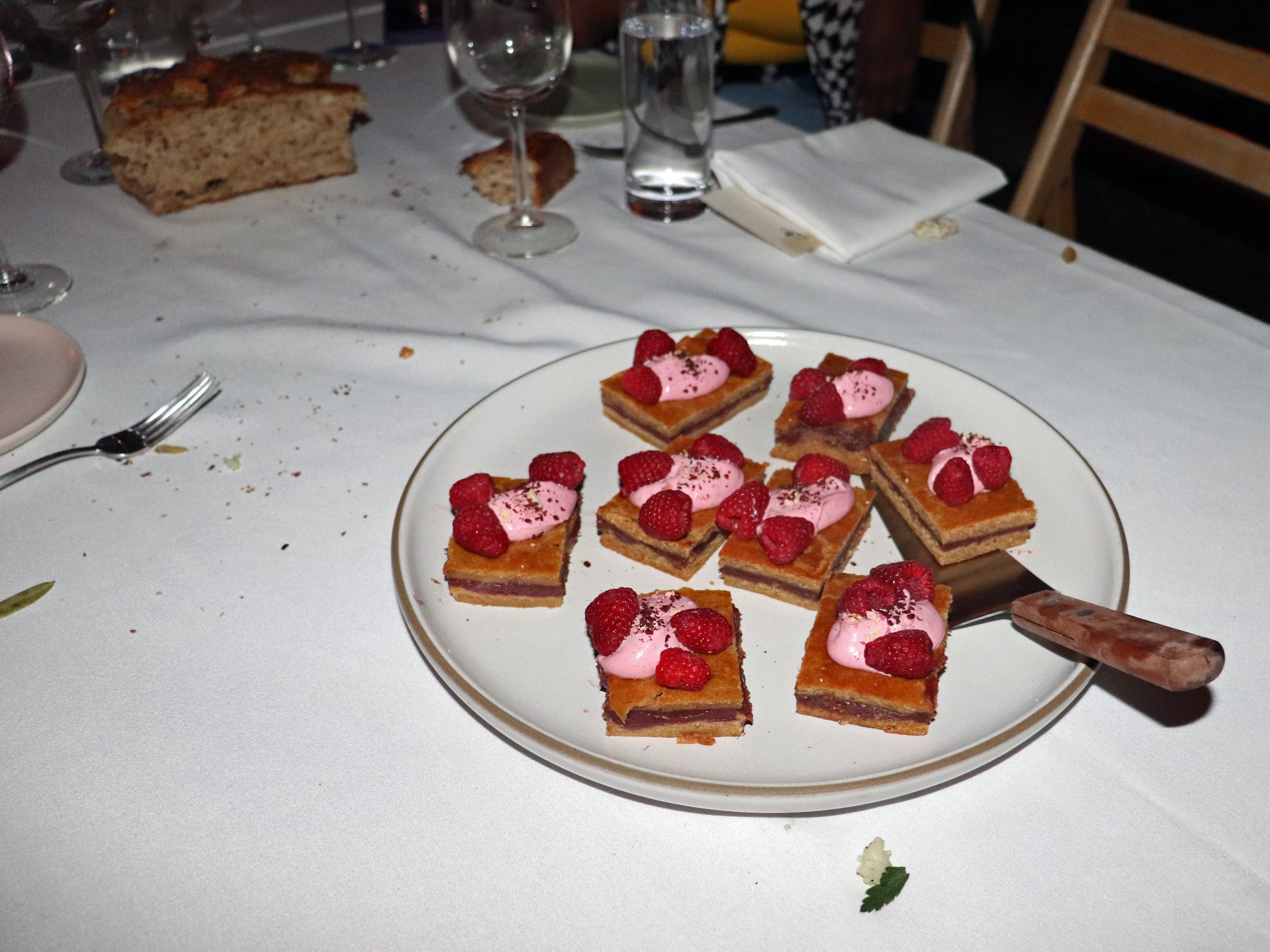 <p>The French treat featured raspberries and beet-rose whipped cream.</p>