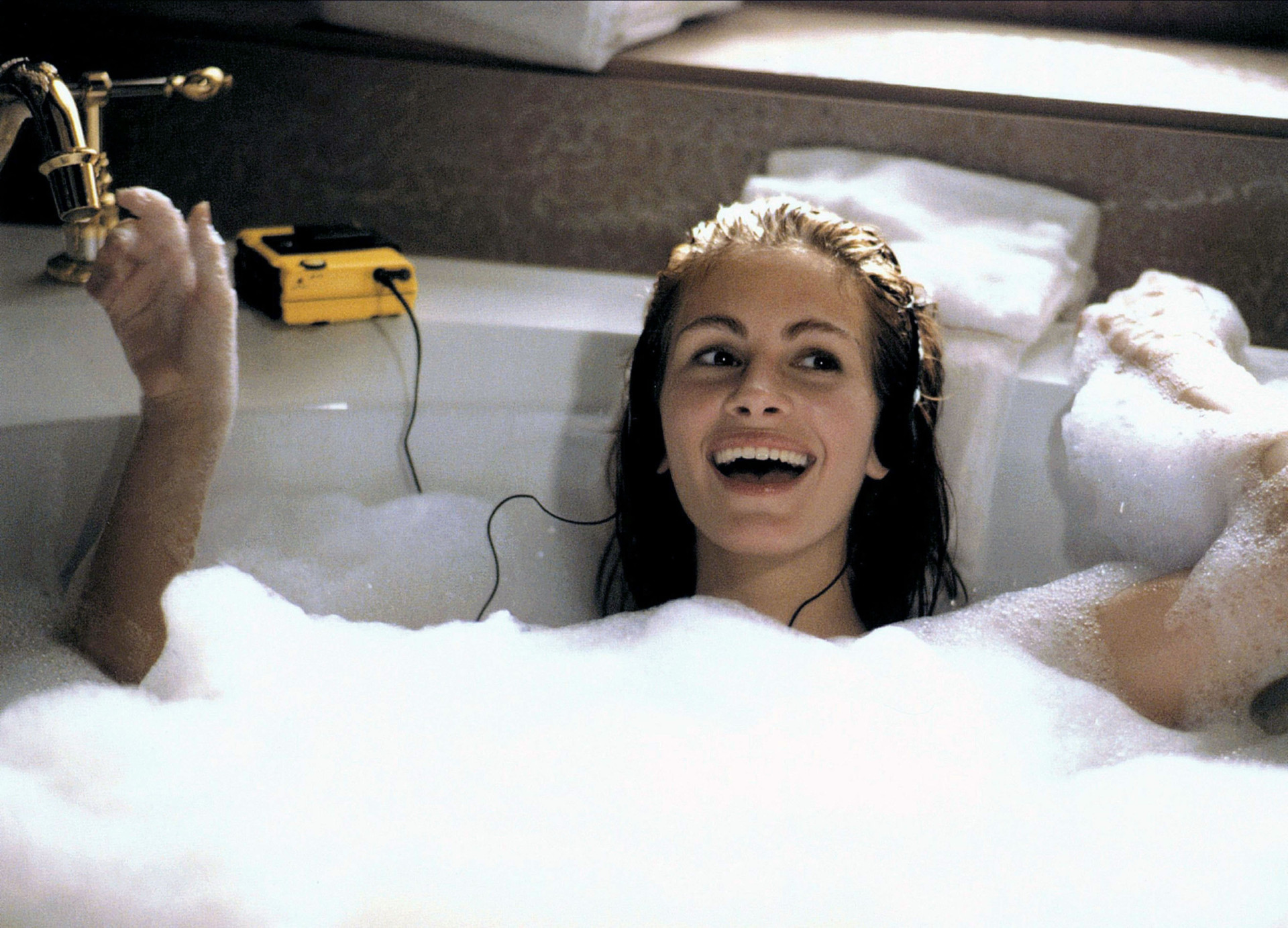 <p>A celebrated 'Pretty Woman' set piece, Julia Roberts' rendition in the bath of a Prince song during which she slides down and submerges her head under the bubbles is often cited as Hollywood's favorite bathtub moment.</p><p><a href="https://www.msn.com/en-us/community/channel/vid-7xx8mnucu55yw63we9va2gwr7uihbxwc68fxqp25x6tg4ftibpra?cvid=94631541bc0f4f89bfd59158d696ad7e">Follow us and access great exclusive content every day</a></p>
