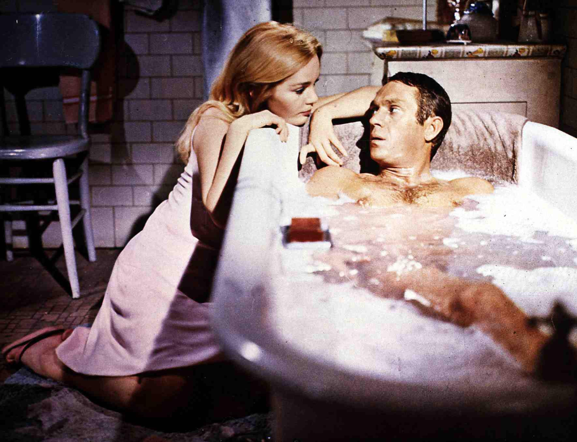 <p>Eric Stoner, the "Cincinnati Kid," played by Steve McQueen, relaxes in the tub while wooing Tuesday Weld between rounds of poker in this well-received drama.</p><p><a href="https://www.msn.com/en-us/community/channel/vid-7xx8mnucu55yw63we9va2gwr7uihbxwc68fxqp25x6tg4ftibpra?cvid=94631541bc0f4f89bfd59158d696ad7e">Follow us and access great exclusive content every day</a></p>