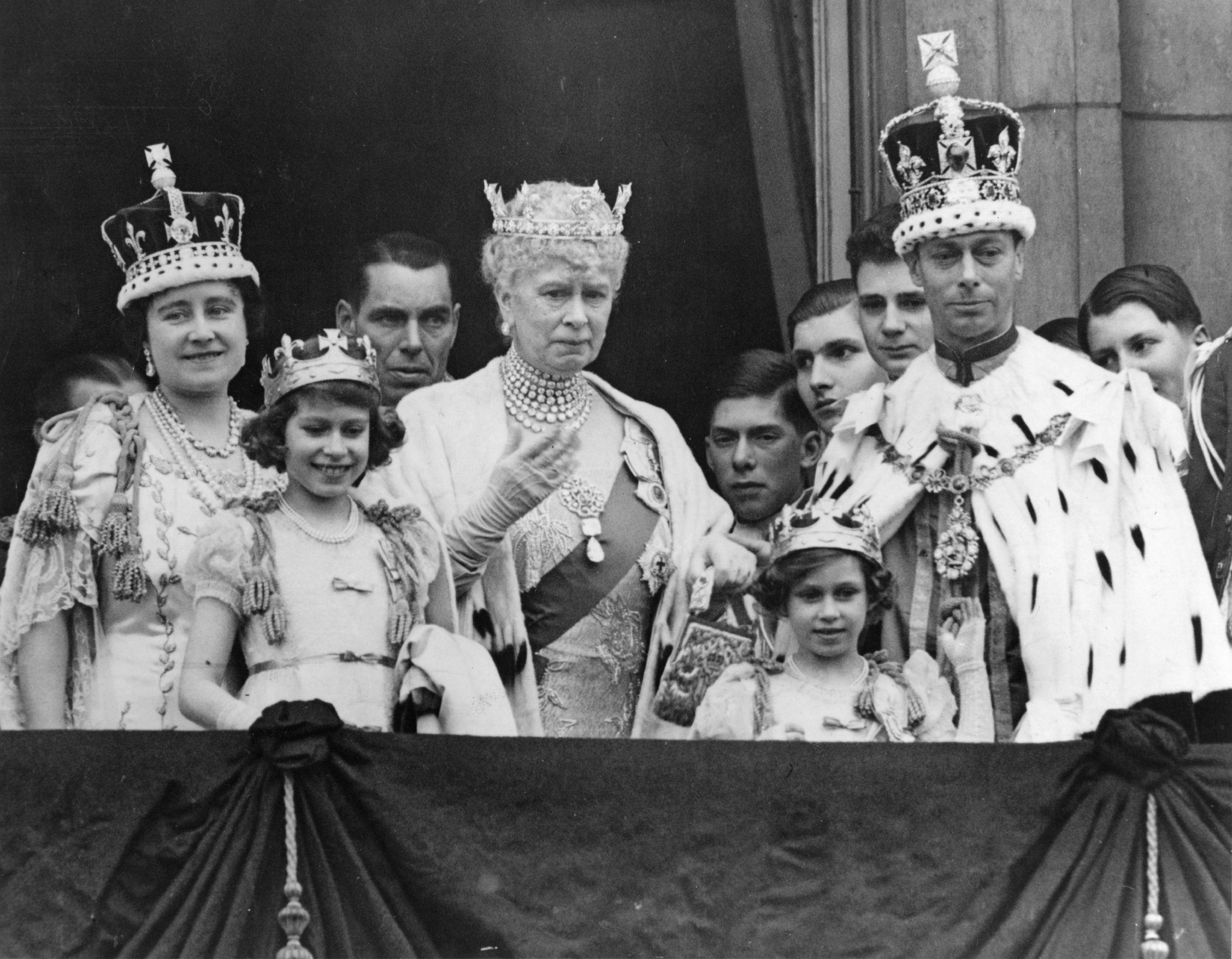 <p>King George VI and wife Queen Elizabeth appeared on the balcony at Buckingham Palace with his mother, Queen Mary, and daughters Princess Elizabeth (later Queen Elizabeth II) and Princess Margaret as well as other members of the extended royal family after the king's coronation ceremony on May 12, 1937.</p><p>MORE: <a href="https://www.wonderwall.com/celebrity/royals/best-photos-from-queen-elizabeth-ii-funeral-king-charles-princes-william-prince-harry-george-charlotte-kate-meghan652347.gallery">See the best photos from Queen Elizabeth II's state funeral</a></p>