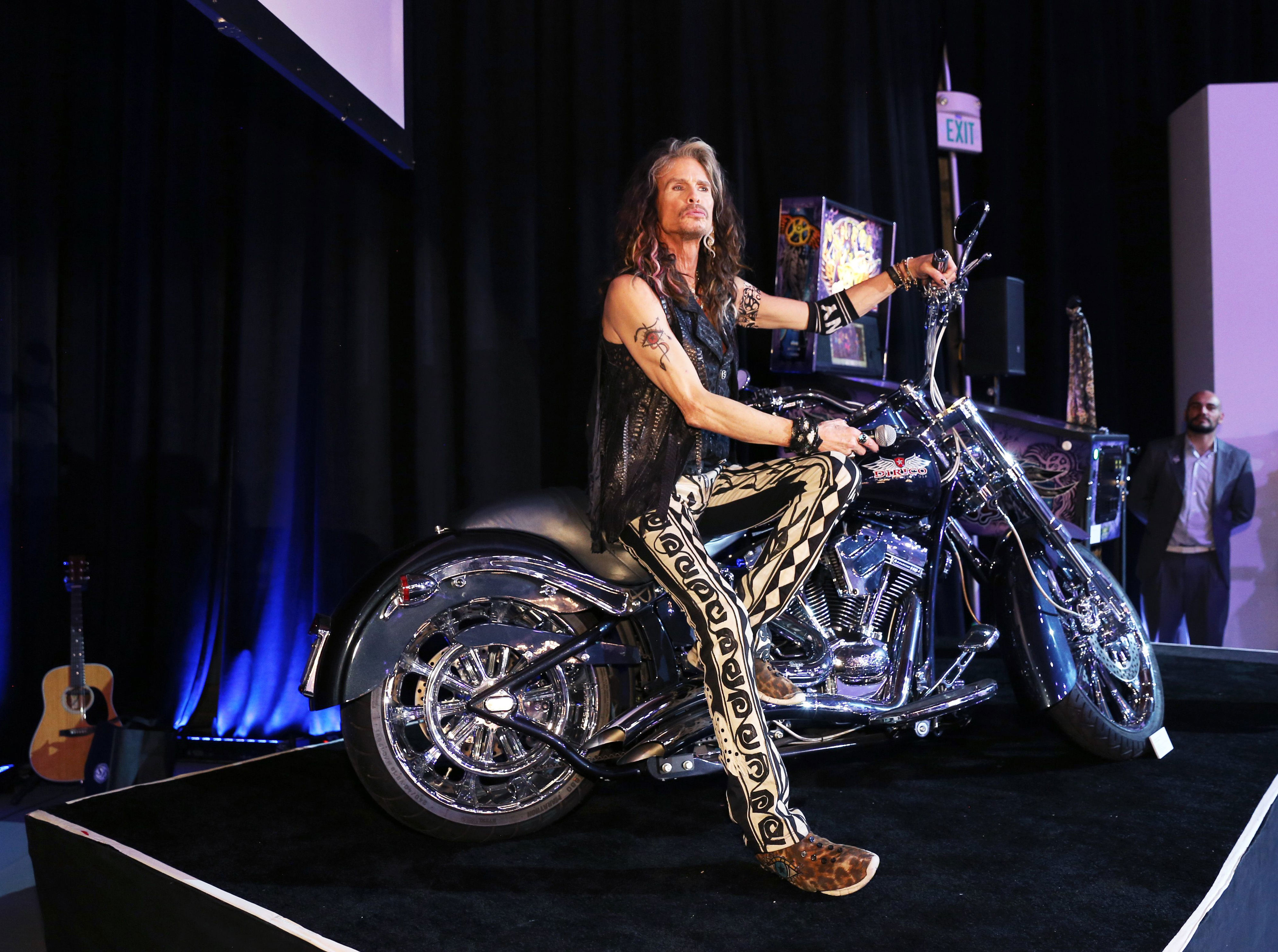 LOS ANGELES, CALIFORNIA - JANUARY 26: Steven Tyler appears onstage during Steven Tyler's Third Annual GRAMMY Awards Viewing Party to benefit Janie’s Fund presented by Live Nation at Raleigh Studios on January 26, 2020 in Los Angeles, California. (Photo by Anna Webber/Getty Images for Janie's Fund)