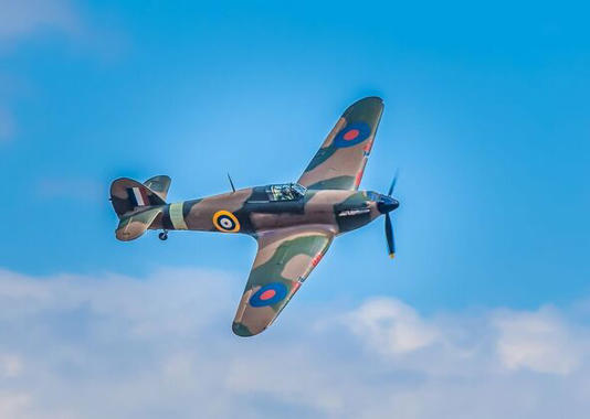Cleethorpes, England - July 28, 2013: Hawker Hurricane airplane