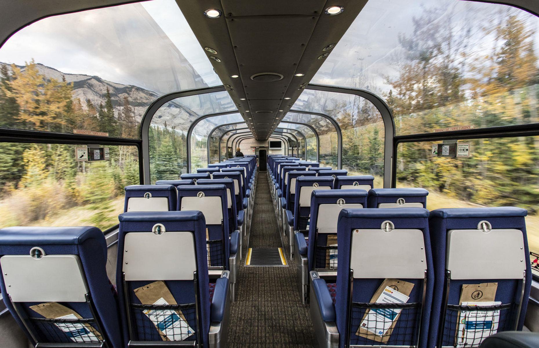 Seating and carriage options are the same as those offered on VIA Rail’s The Canadian, although there’s no Prestige Class option. Economy tickets start at around C$137 ($107), while Sleeper Plus tickets start from C$473 (US$371) for a cabin for two. As for food, those in Sleeper class can enjoy a complimentary three-course meal accompanied by Canadian wines, or there’s a good selection of snacks and light meals available for Economy passengers.