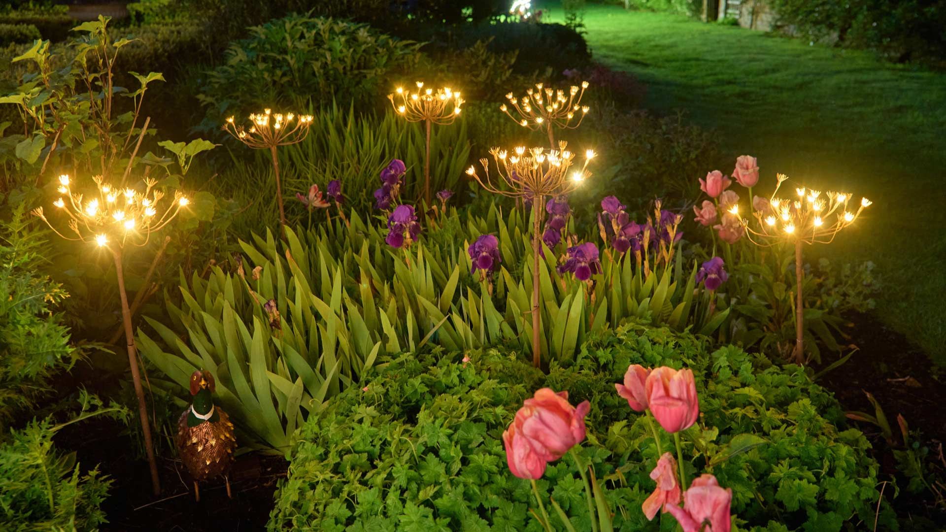 <p>                     Make sure your garden party continues effortlessly into the evening with plenty of ambient outdoor lighting. Seek solar power for a smart outdoor lighting solution, with designs that offer pretty presentation but also a practical sustainable living idea. Handy solar-powered garden lights are brilliant because they spend all day charging in the sunshine to then omit a warm glow as the light fades.                    </p>                                      <p>                     Plus, solar lights are super easy to install – there's no need for wiring or extra batteries. Simply insert solar stake lights into the soil then press the switch, and let the light do the work for you.                   </p>                                      <p>                     "Solar lighting is a brilliant way to add some extra warmth and light to your outdoor space, without having to worry about extension wires or a garden power source" says the team at Wayfair. "A brilliant practical purchase for some added safety, line pathways and frame garden borders with slim solar stake lighting or some contemporary outdoor lanterns. Free to run, outdoor solar lights are an economical addition, with no need for batteries or electricity. Super energy-efficient, integrated LED lights can last up to 50,000 hours, making them a long-lasting garden accessory which will cast a warm white glow."                    </p>