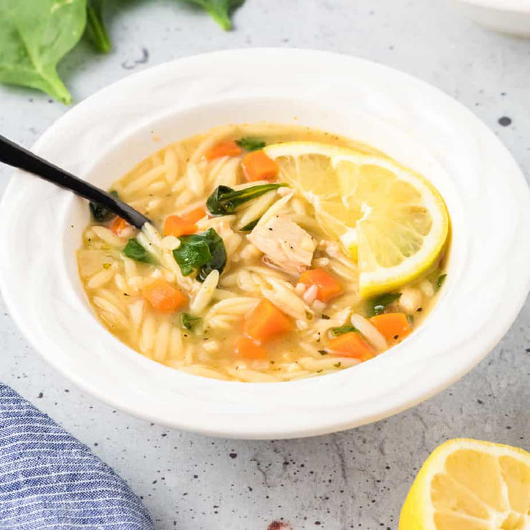 Lemon Chicken Orzo Soup