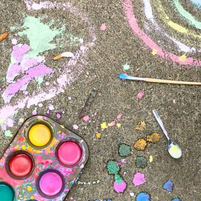 DIY Magic Sidewalk Chalk Paint Recipe (Washable!)