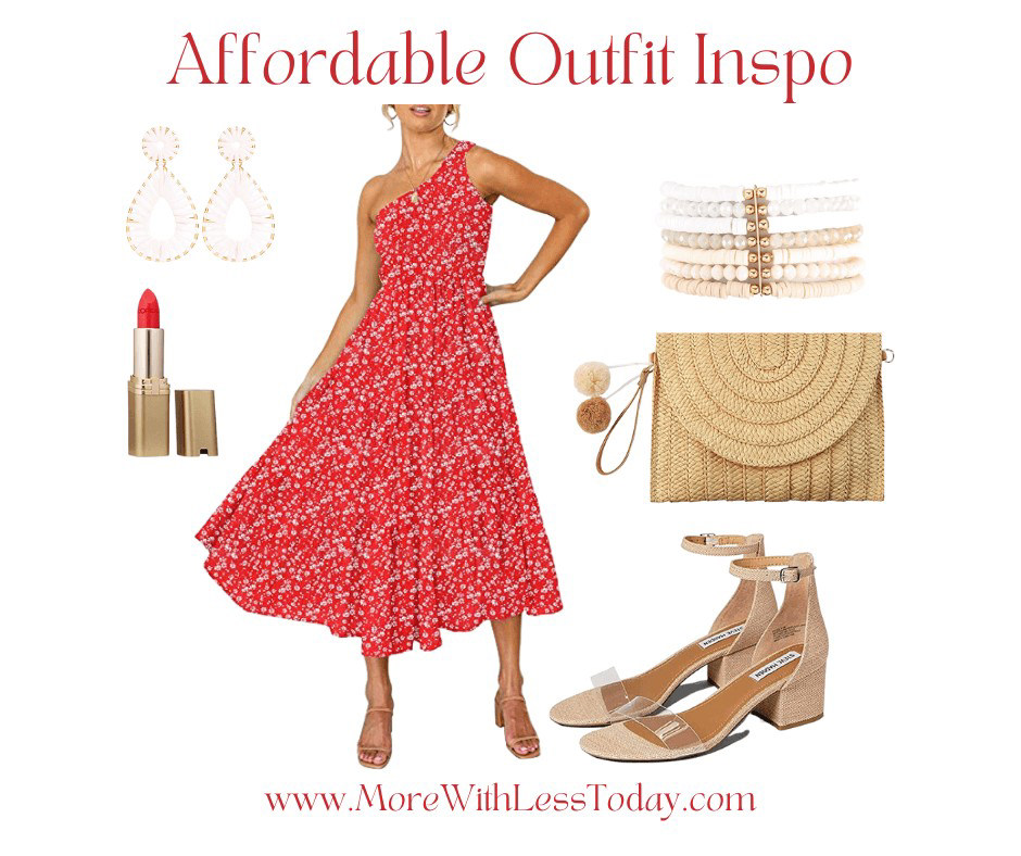 Affordable Outfit - One-Shoulder Midi Dress