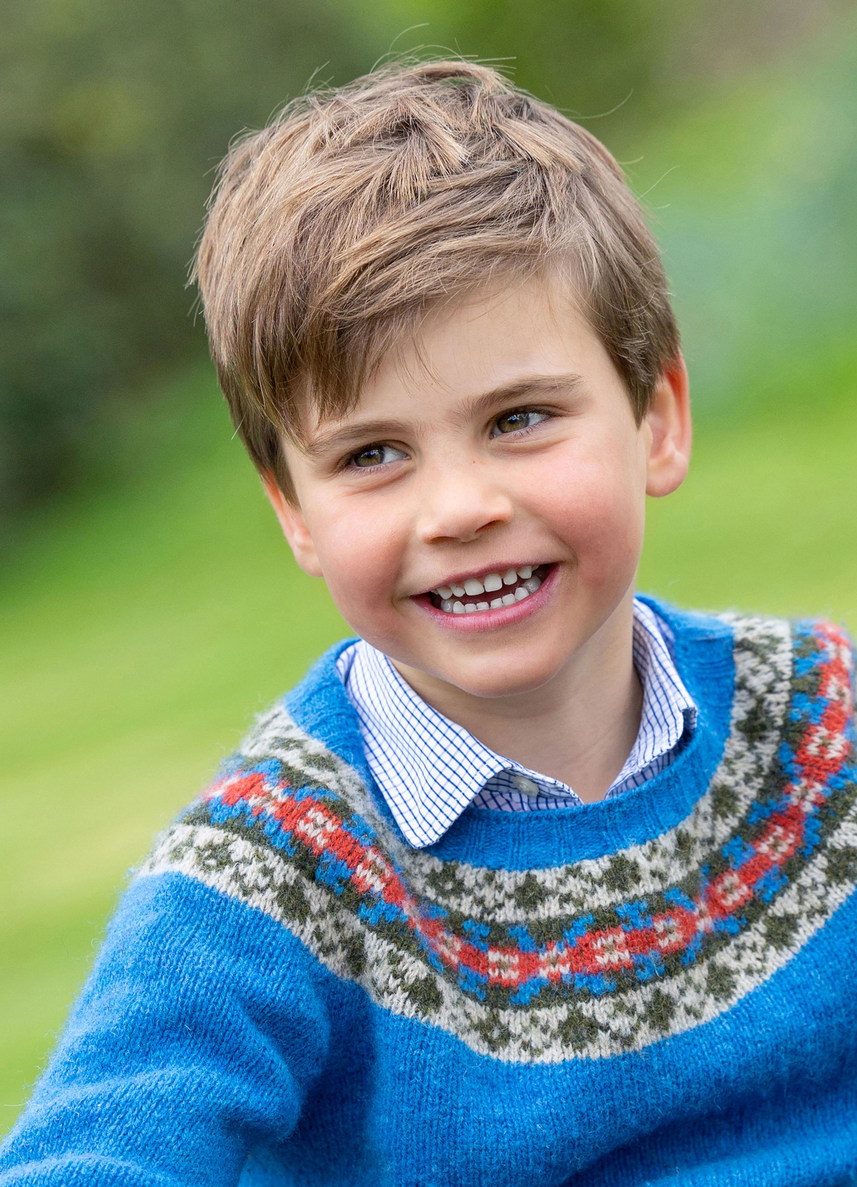 <p><span>Kensington Palace released this photo of Prince Louis -- which was taken by photographer Millie Pilkington in Windsor, England -- to mark his 5th birthday on April 23, 2023. </span></p>