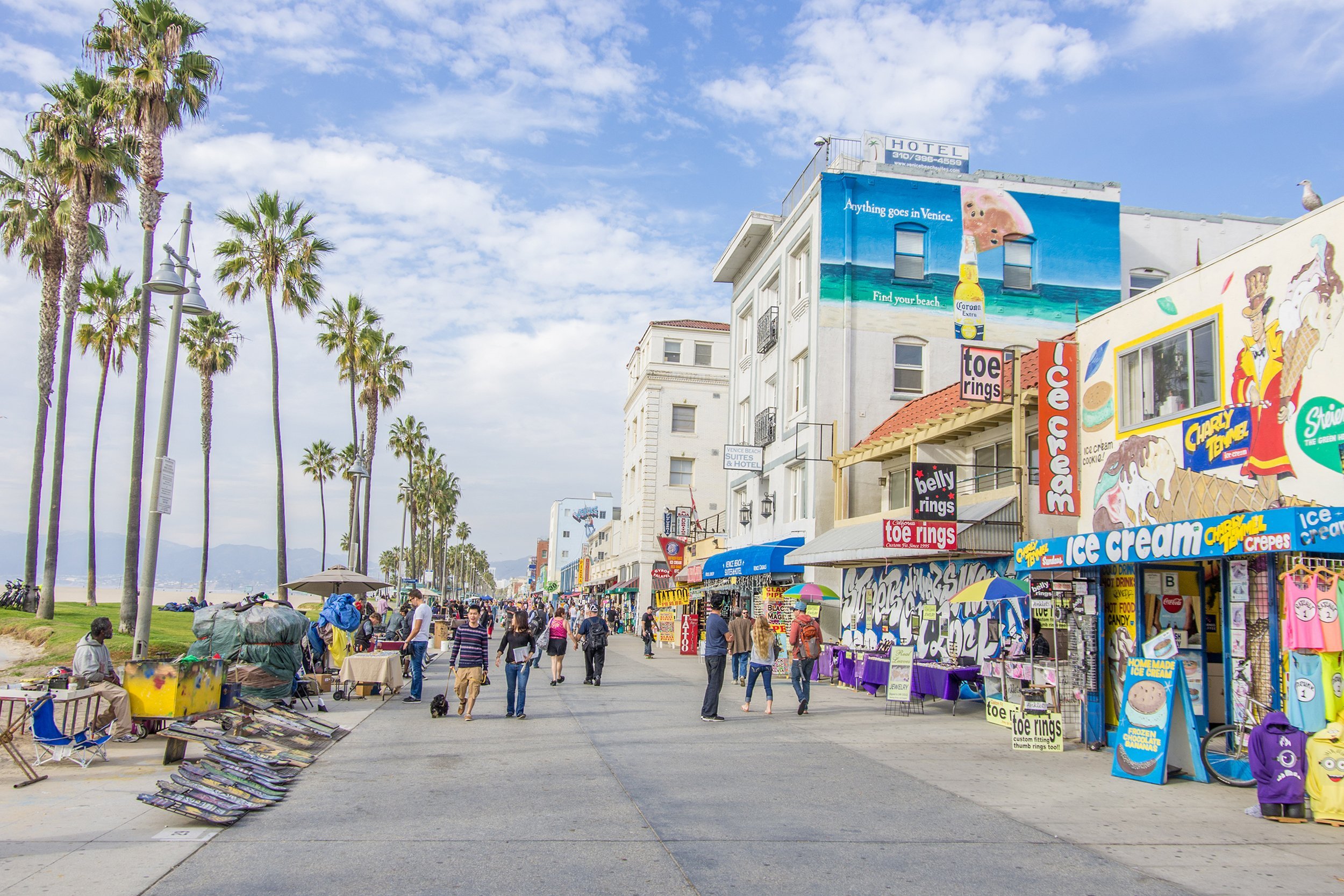 <p>With about 16 million visitors annually, this is one of the most crowded beaches in America. The colorful mix of fortune-tellers, merchants, and artists is fascinating to observe, but it's Southern California — you don't need to see them in summer.</p>