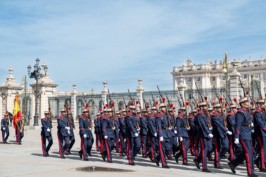 While tourists can normally buy tickets to tour several palace rooms, visits stop while scheduled Solemn Changing of the Guard occurs and during official ceremonies, such as this.