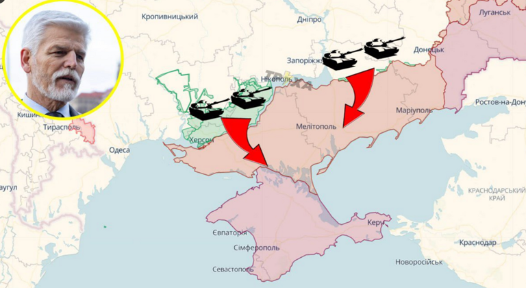 捷克總統帕維透漏，烏克蘭正在準備最多 9 個機械化旅，要從不同方向進行反攻。   圖:翻攝自推特@NiKiTa_32156