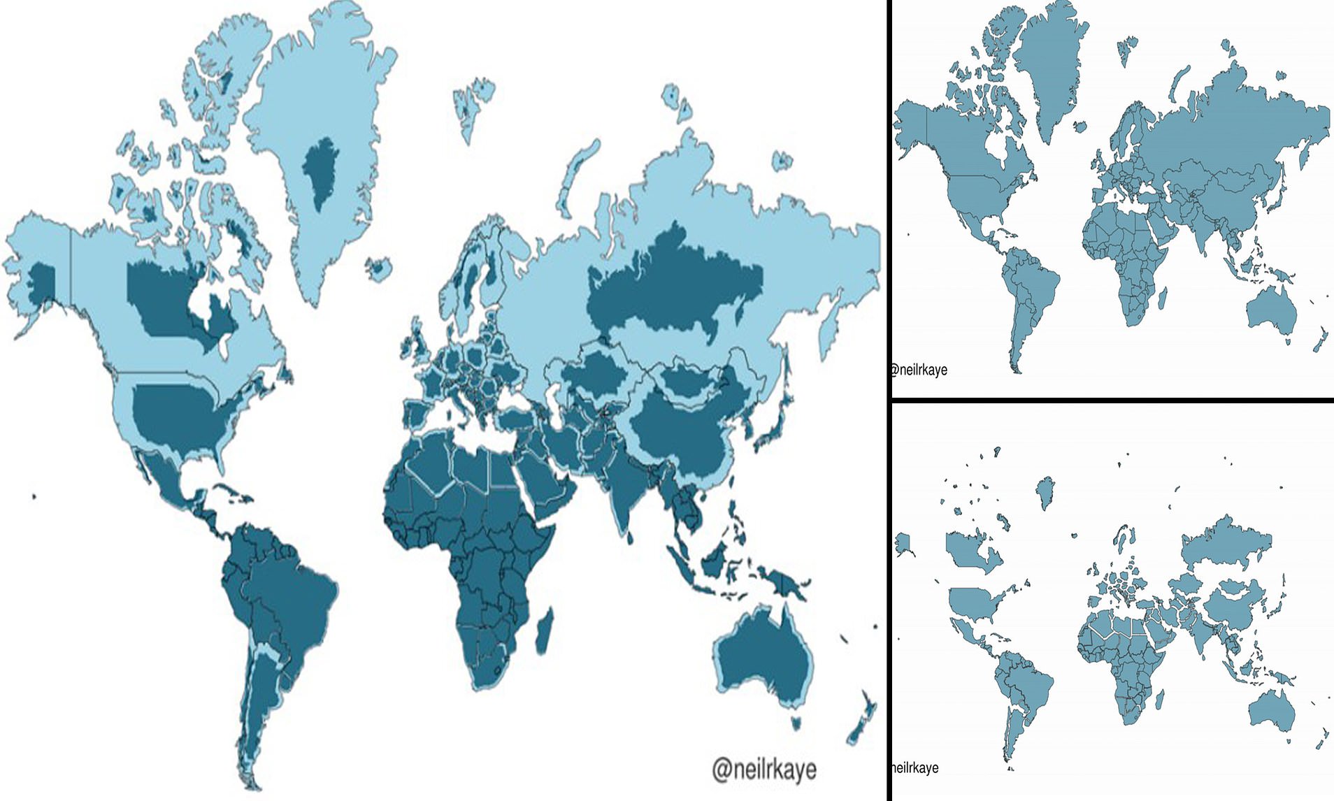 Clever 'to scale' chart reveals the true size of Earth's countries