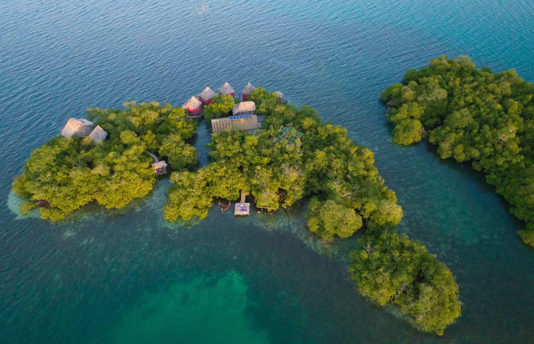 Sitting like a gorgeous green jewel within the vibrant waters of Panama's Bocas del Toro province, the Honeymooners Hut is a stunning property on its very own mangrove island. As the name suggests, it's heavily geared towards romance, with the accommodation catering to just two guests.