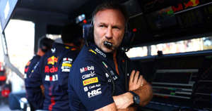 Christian Horner on the pit wall.