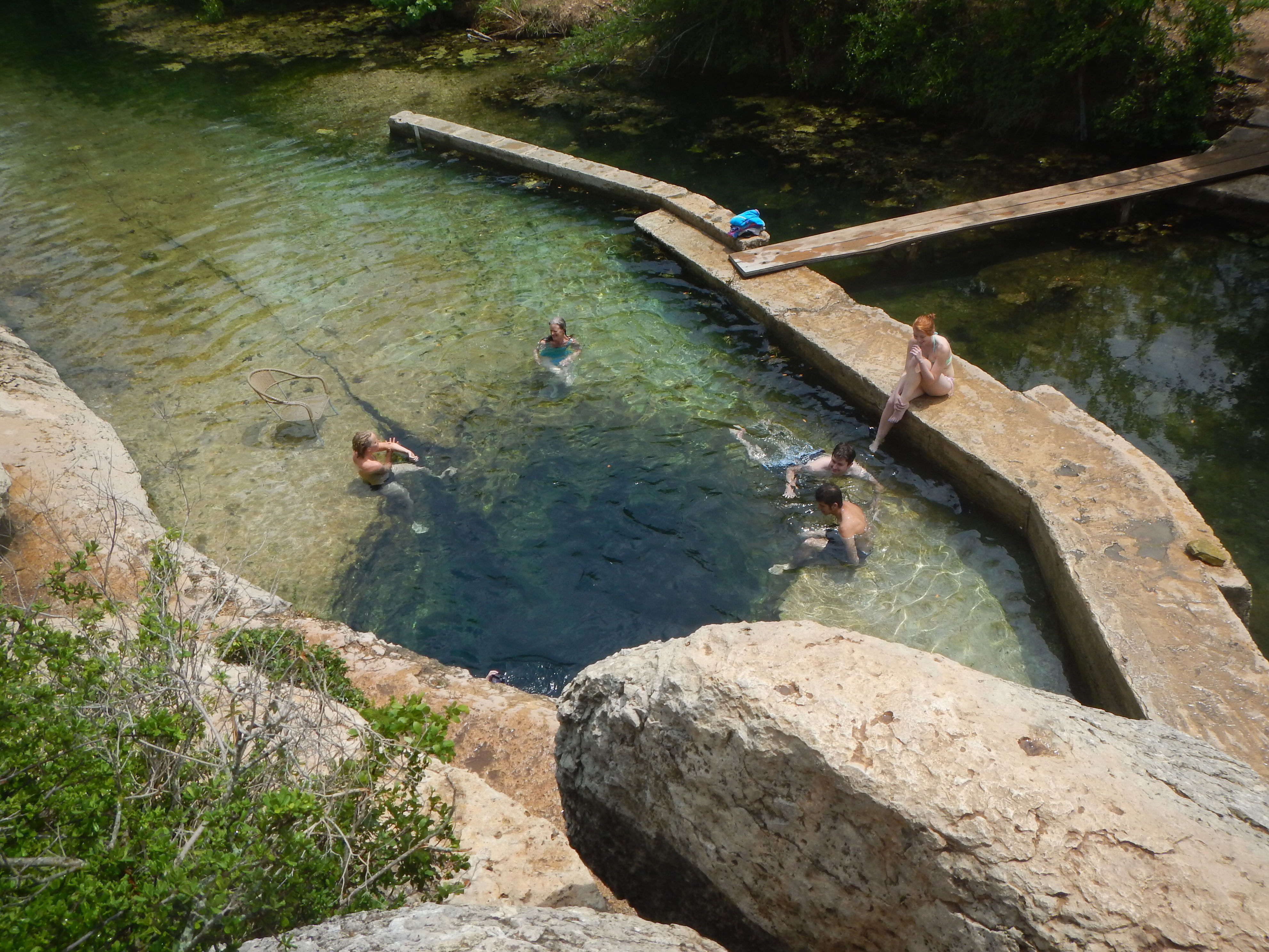 <p class="p1"><span>They say everything’s bigger in Texas, and <a href="http://www.visitwimberley.com/jacobswell/index.shtml" rel="noreferrer noopener"><span>Jacob’s Well in Wimberley</span></a> is no different. The state’s second-longest fully submerged cave measures nearly a mile in length and reaches 137 feet in depth. The site is open to the public for swimming from May through October. </span></p>