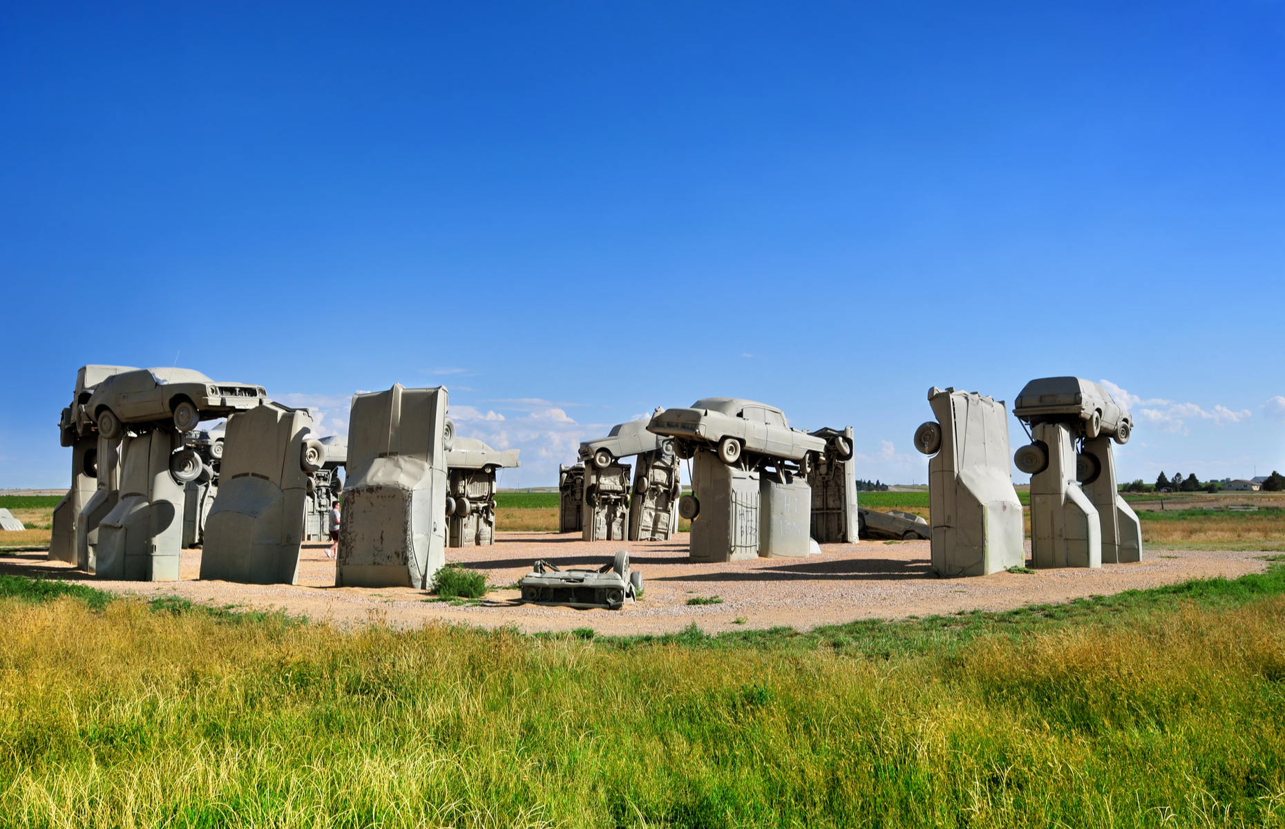 <p class="p1"><span>The Cornhusker State isn’t just cornfields and football. It’s also home to one of the most bizarre roadside attractions in the country: <a href="https://www.atlasobscura.com/places/carhenge" rel="noreferrer noopener"><span>Carhenge</span></a>, which, as you may have guessed, is a replica of England’s Stonehenge—only instead of stones, it’s made up of 38 vehicles, including an ambulance. Carhenge was built in 1987 by Jim Reinders with the help of his family to commemorate his late father. </span></p>